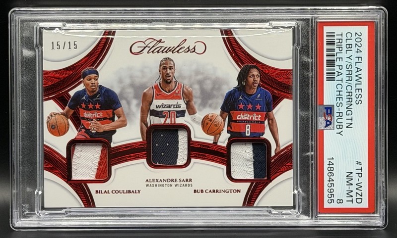 2024-25 Flawless Triple Patches Ruby 15/15=1/1 Sarr RC Bilal Bub RC Game-Worn