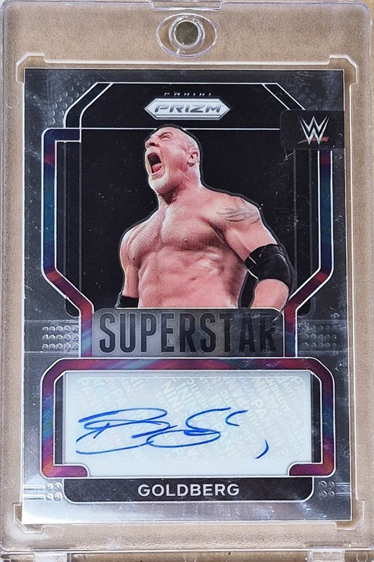 2022 Panini Prizm WWE Superstar Goldberg #SA-GBG Auto 0c3