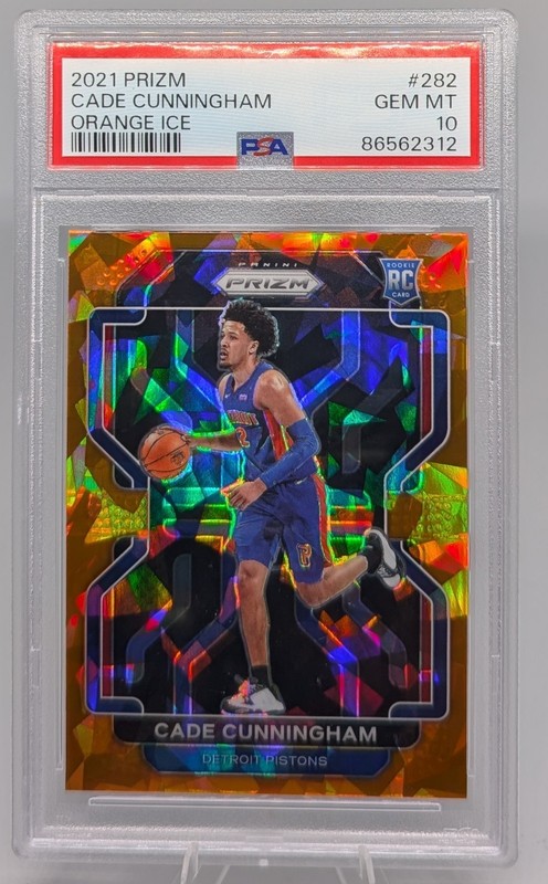 2021-22 Panini Prizm Cade Cunningham Orange Ice Prizm #282 (RC) PSA 10