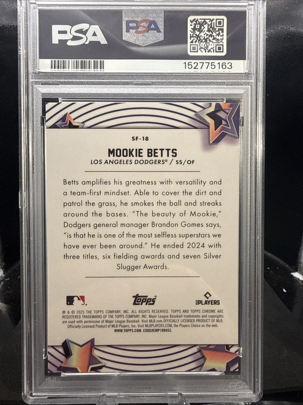 2025 Topps Cosmic Chrome Mookie Betts #SF-18 Starfractor PSA 10 view 2