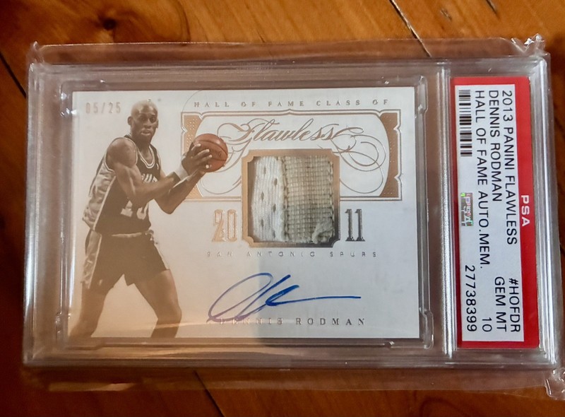 2013 Flawless Hall of fame on card auto includes a game worn patch PSA 10, pop 1