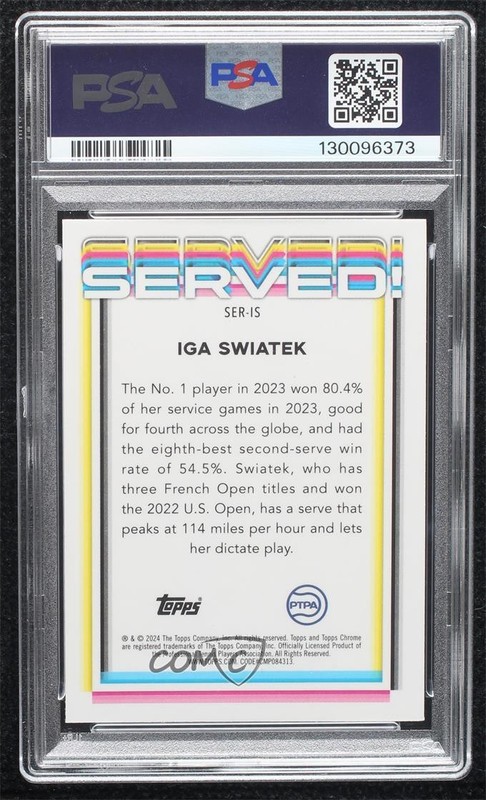 2024 Topps Chrome Served! Gold Refractor 9/50 Iga Swiatek PSA 9 MINT 10no view 2