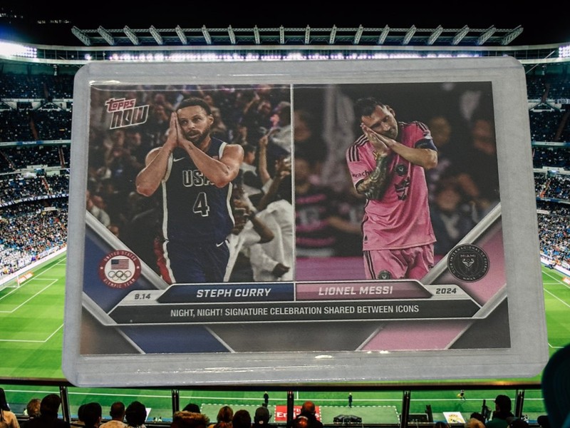 2024 TOPPS NOW MLS #128 LIONEL MESSI & STEPH CURRY - NIGHT NIGHT CELEBRATION