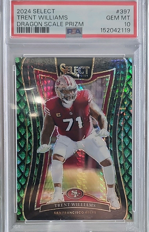 Panini 2024 Select Trent Williams Dragon Scale Prizm #397 PSA 10 /81 49ers