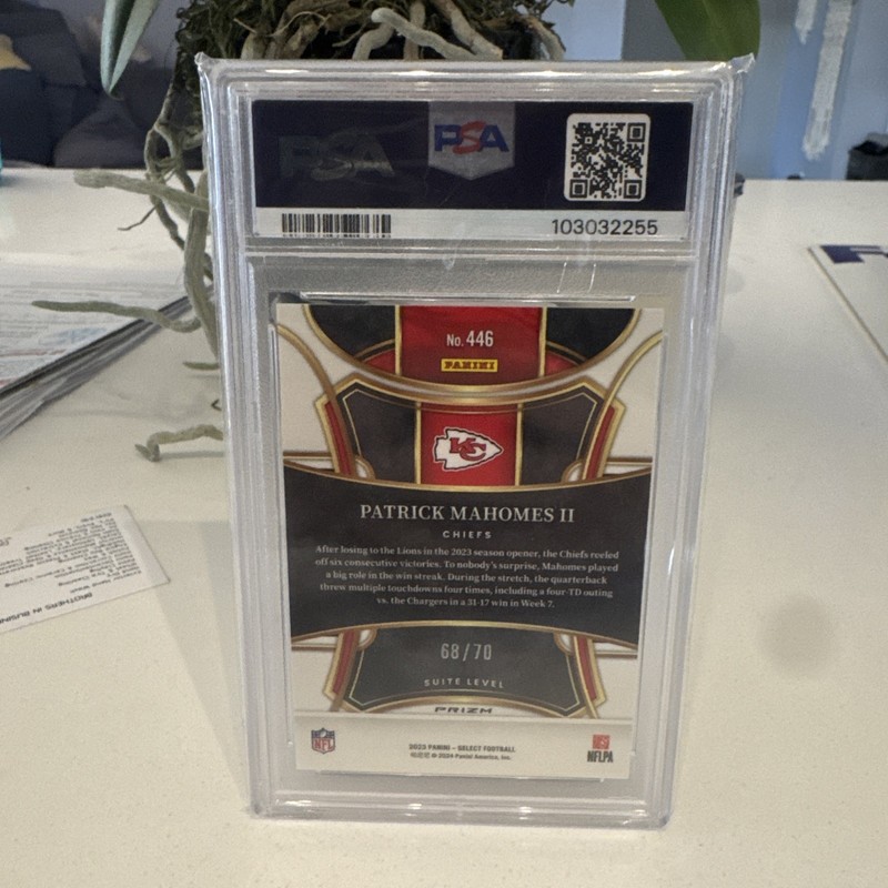 2023 Select Football Patrick Mahomes Dragon Scale /70 Club Level PSA 10 GEM MINT view 2