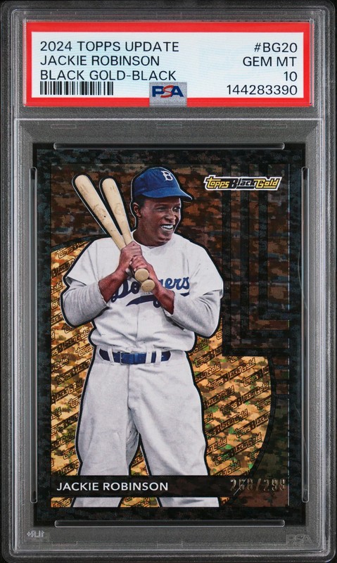 2024 Topps Update Jackie Robinson Black Gold - Black /299 #BG-20 PSA 10 (Pop 1)