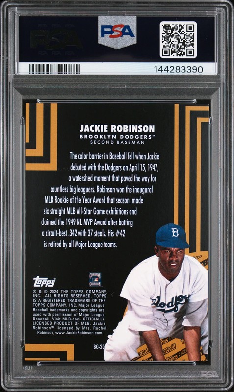 2024 Topps Update Jackie Robinson Black Gold - Black /299 #BG-20 PSA 10 (Pop 1) view 2