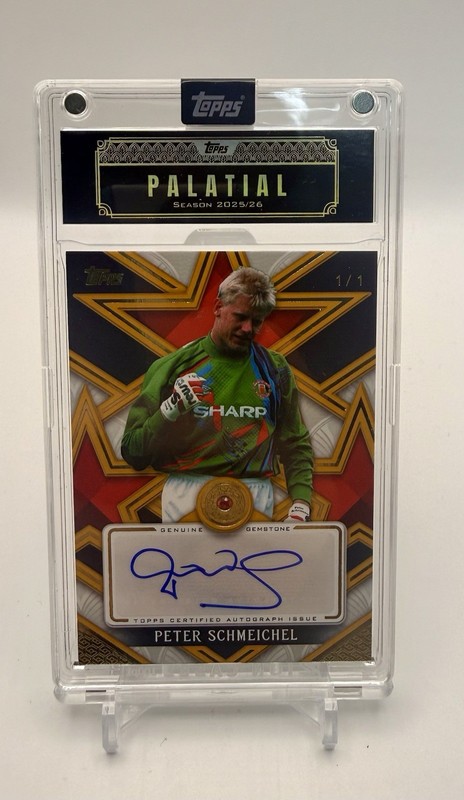 1/1  2025-26 Topps Palatial Peter Schmeichel Gemstone Auto Manchester United