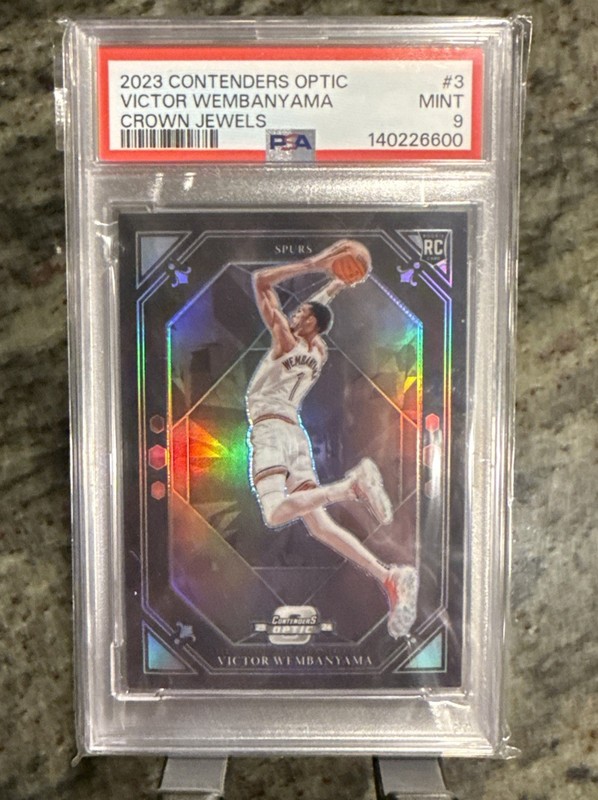 2023 CONTENDERS OPTIC CROWN JEWELS #3 VICTOR WEMBANYAMA PSA 9 CASE HIT 🏀🔥📈