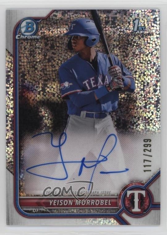 2022 Bowman Chrome Prospect Speckle Refractor 117/299 Yeison Morrobel Auto 1j91