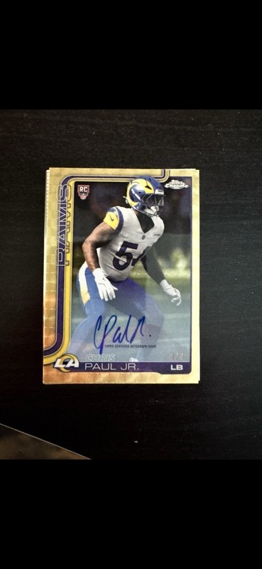 2025-2026 Topps NFL Chrome Rookie Chris Paul Jr. Auto Superfractor 1/1 RC