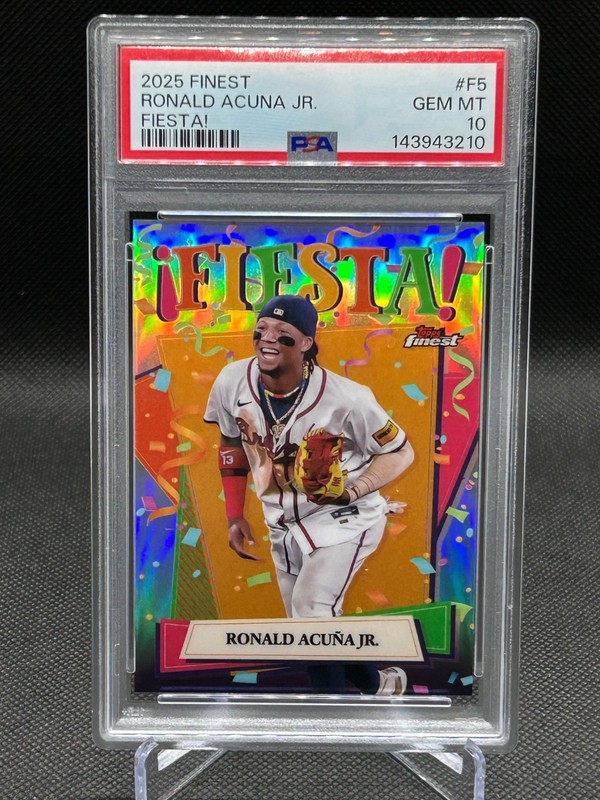Ronald Acuna Jr. 2025 Topps Finest FIESTA PSA 10 Gem Mint SP Card #F-5