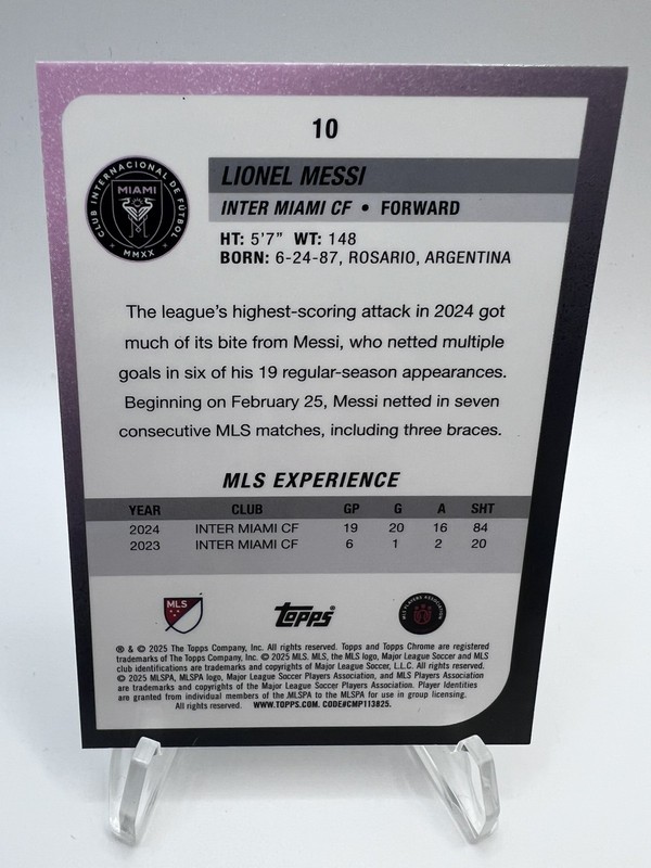 2025 Topps Chrome MLS - Lionel Messi #10 Prism Refractor view 2