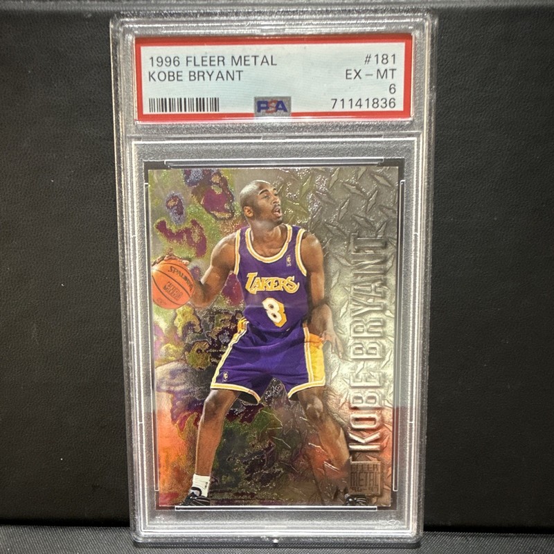 1996 Fleer Metal Kobe Bryant #181 Rookie Los Angeles Lakers PSA 6