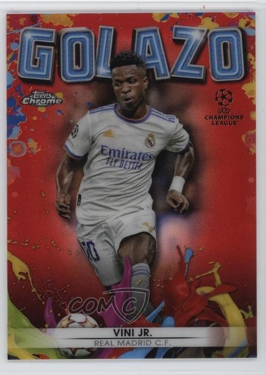 2021-22 Topps Chrome UCL Golazo Red Refractor 8/10 Vinicius Junior Vini Jr 0y42