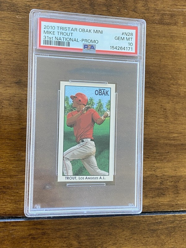 2010 TRISTAR Obak Mini Mike Trout #N28 RC PSA 10
