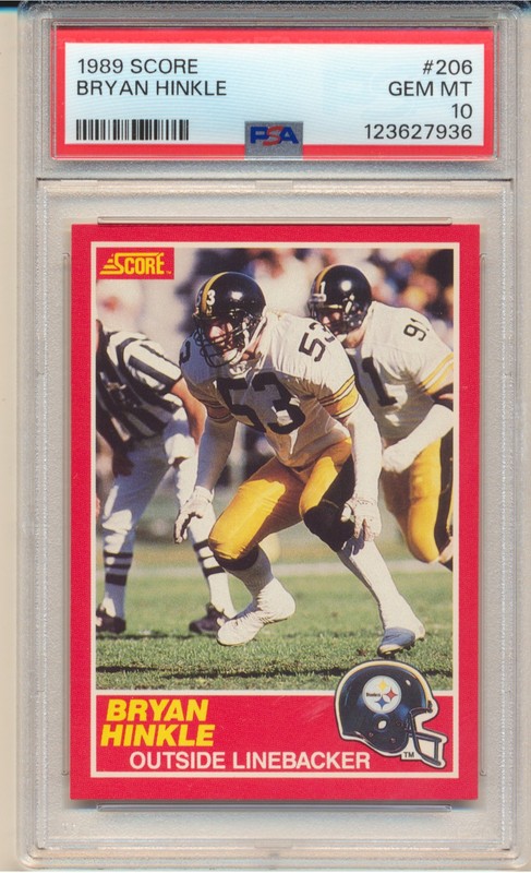 1989 Score Football Bryan Hinkle (Rookie Card) (#206) PSA10 PSA