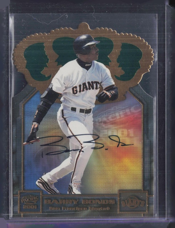 2001 Pacific Gold Crown Die-Cuts #31 Barry Bonds Auto Autograph 