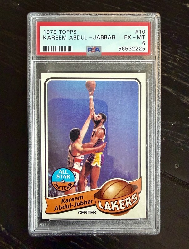 1979-80 Topps #10 Kareem Abdul-Jabbar PSA 6 EX MINT Los Angeles Lakers Vintage