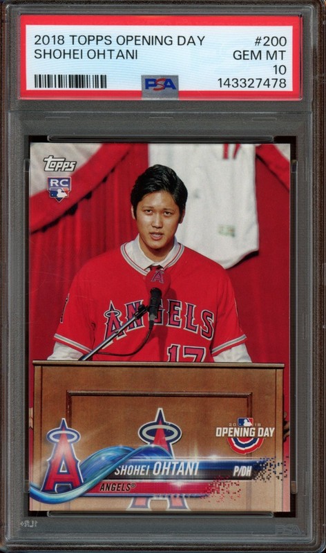 2018 Topps Opening Day #200 Shohei Ohtani RC *PSA 10 (GEM MINT) *Angels/Dodgers