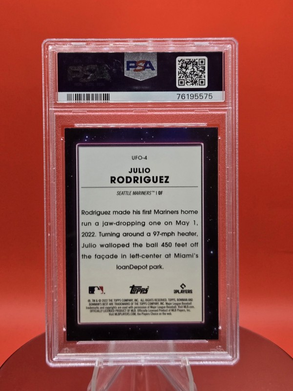 2022 Bowman's Best JULIO RODRIGUEZ UFO Rookie #UFO4 Mariners PSA 10 Gem Mint view 2