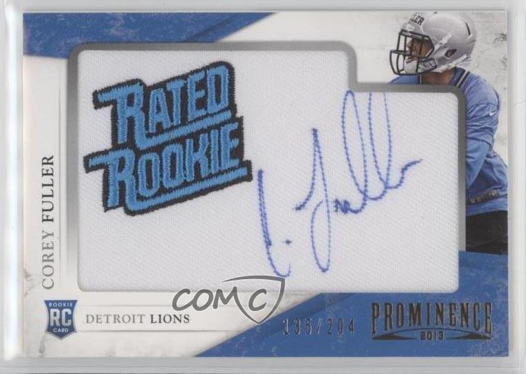 2013 Prominence Rookie Embroidered Rated Signatures Corey Fuller Patch Auto 0i5 view 1