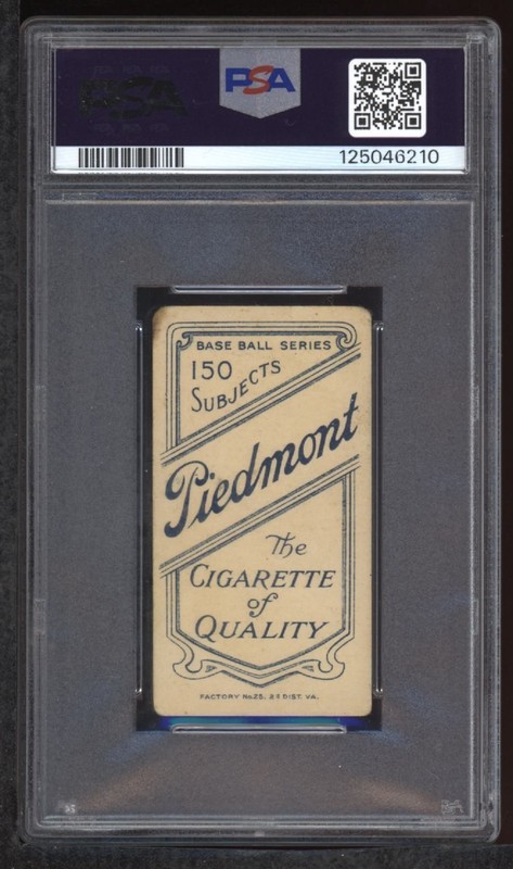 PSA 1.5 1909-11 T206 Piedmont 150 BULL DURHAM Graded Vintage Baseball Card view 2