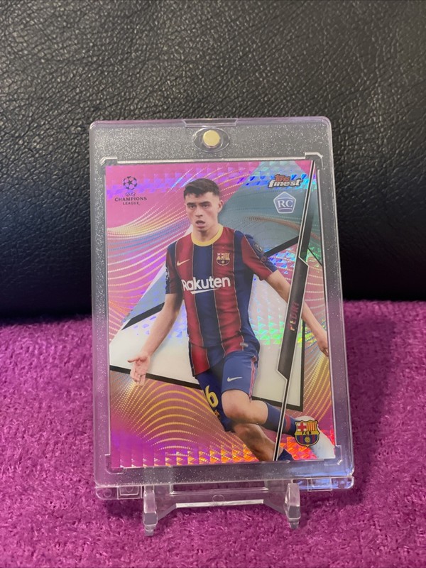 2020-21 TOPPS FINEST UCL PEDRI #36 RC PINK PRIZM REFRACTOR SP#/125 FC BARCELONA