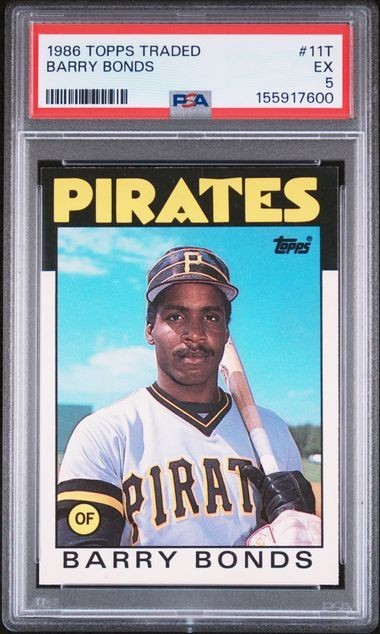 1986 Topps Traded #11T Barry Bonds RC Rookie Pittsburgh Pirates HOF PSA 5 EX