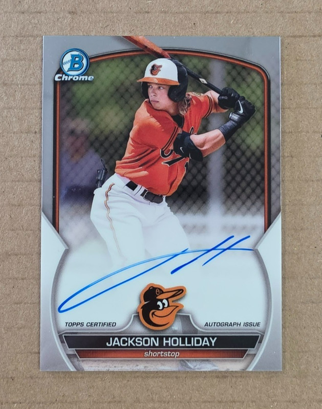 2023 Bowman Chrome Baseball Jackson Holliday Prospect Auto Card #CPA-JH