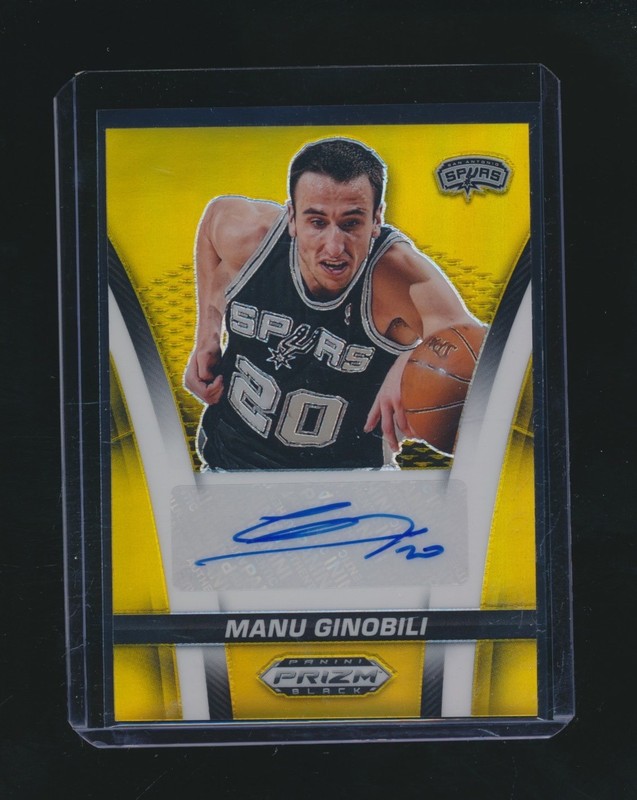 MANU GINOBILI 2024-25 PANINI PRIZM SIGNATURES GOLD PRIZM AUTO PARALLEL 01/10