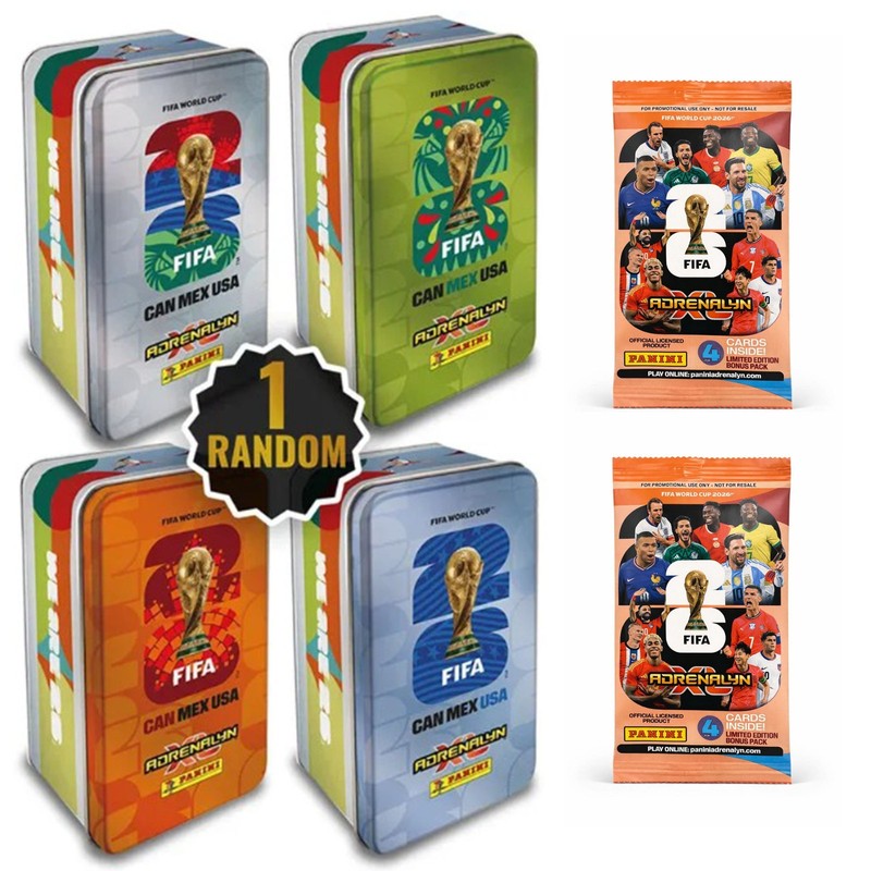 Panini FIFA World Cup 2026 Adrenalyn XL Tin Box + 2 Limited Edition Bonus Packs