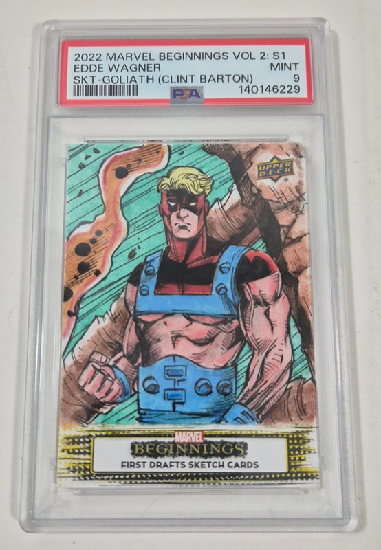 2022 Marvel Beginnings 1/1 First Draft Sketch Card PSA 9 Edde Wagner Auto