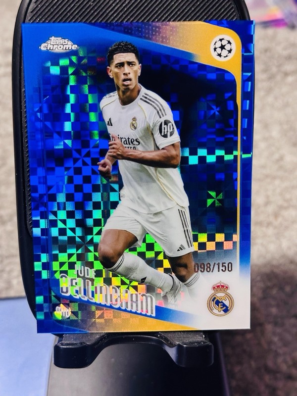 2025-26 Topps Chrome UCC Jude Bellingham Blue X-Fractor /150 #64 Real Madrid