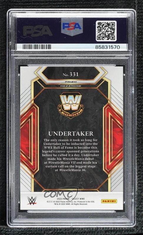 2022 Panini Select WWE Mezzanine Silver Prizm Undertaker #331 PSA 9 MINT 1fo3 view 2