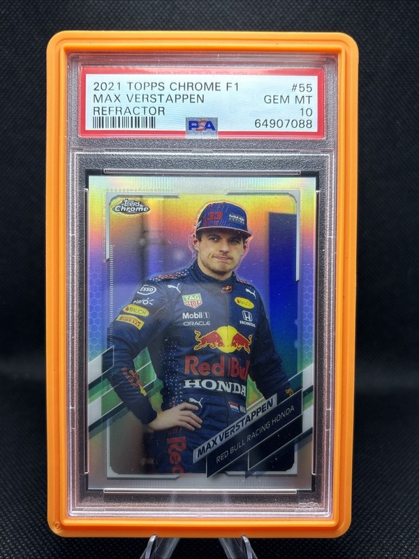 2021 Topps Chrome F1 Max Verstappen Refractor #55 PSA 10 W/ Guard
