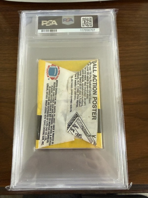 1976 Topps Football 10 Card Wax Pack Walter Payton RC Year PSA 7 Sealed Vintage view 2
