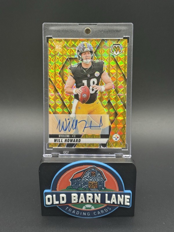 2025 Panini Mosaic - Rookies Will Howard #318 AUTO Gold Mosaic Prizm /10 (RC)