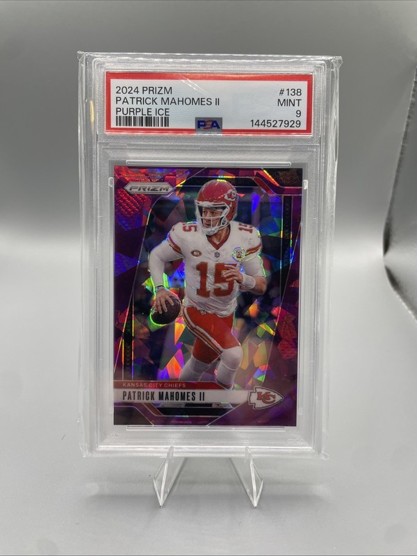 2024 Panini Prizm PATRICK MAHOMES II /225 PURPLE ICE #138 PSA 9 MINT