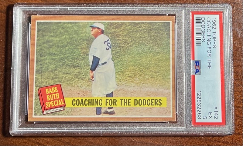 1962 Topps Babe Ruth💪Coaching The Brooklyn Dodgers🇺🇸PSA 5🔥EX💎Just Graded