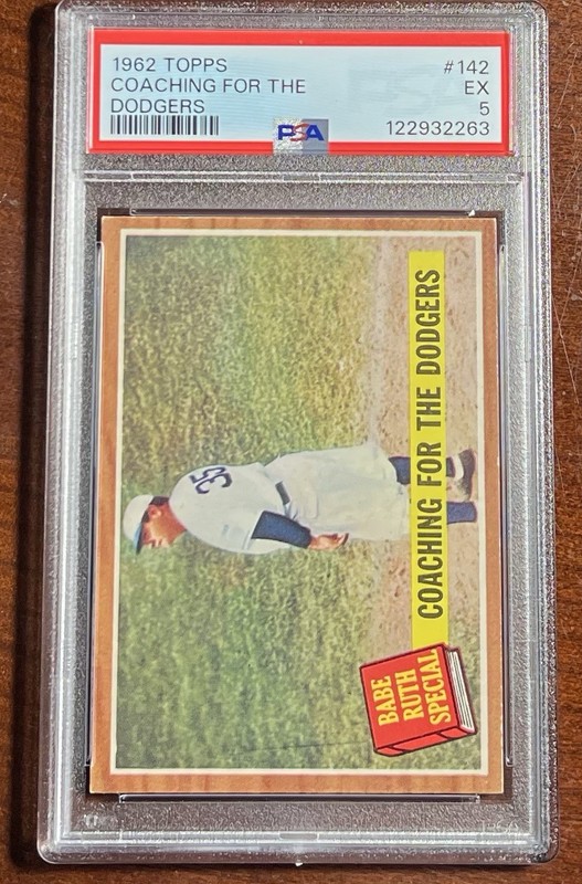 1962 Topps Babe Ruth💪Coaching The Brooklyn Dodgers🇺🇸PSA 5🔥EX💎Just Graded view 2