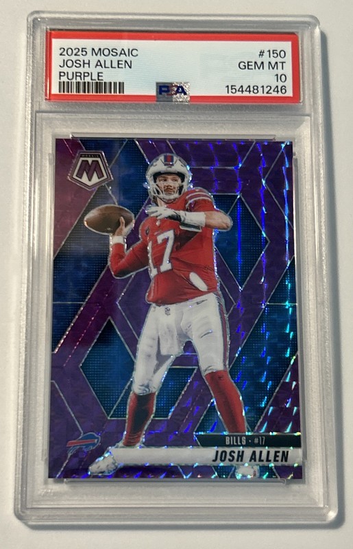 2025 Panini Mosaic - Josh Allen #150 Purple Prizm /49 GEM MINT PSA 10 *Pop 1*