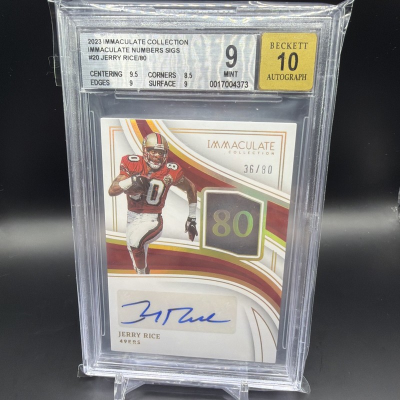 2023 Immaculate Collection - Immaculate Numbers Sig Jerry Rice /80 BGS 9 Auto 10