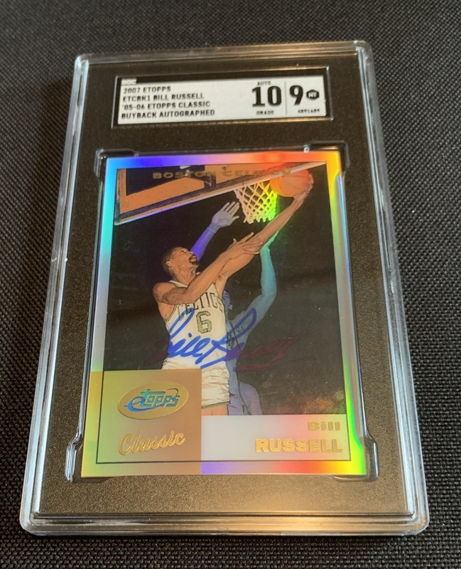 2007 eTopps Bill Russel Buyback Auto SGC 9 Auto 10 Please Read - Unique***