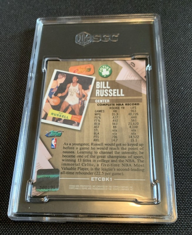 2007 eTopps Bill Russel Buyback Auto SGC 9 Auto 10 Please Read - Unique*** view 2