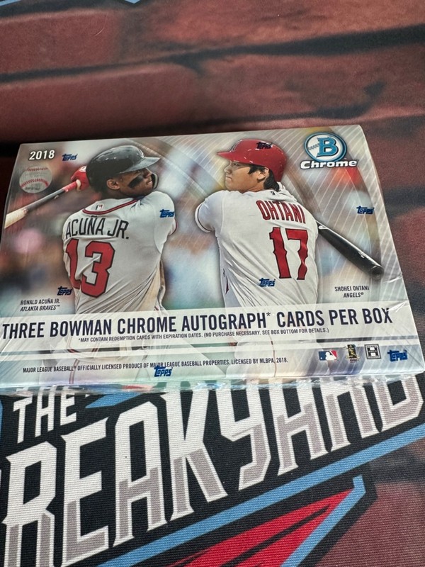 2018 Bowman Chrome Baseball HTA Factory Sealed Hobby Box 3 Autos OHTANI RC AUTO! view 2