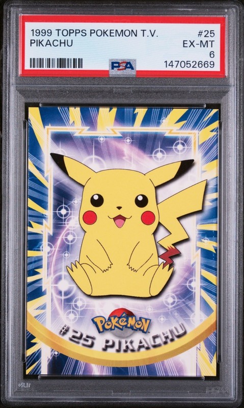 1999 Pokemon Topps TV Pikachu 25 FRESHLY GRADED PSA 6 EX-MINT