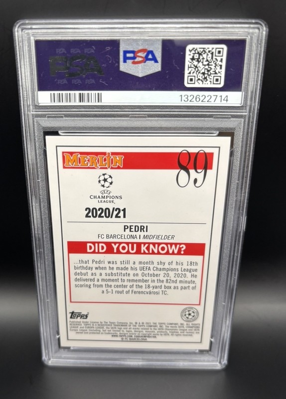 2020-21 Topps Merlin Chrome Uefa Champions League - Pedri #89 (RC) PSA 10 view 2