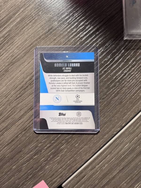 2025-26 Topps UEFA CC Romelu Lukaku Superfractor 1/1 view 2