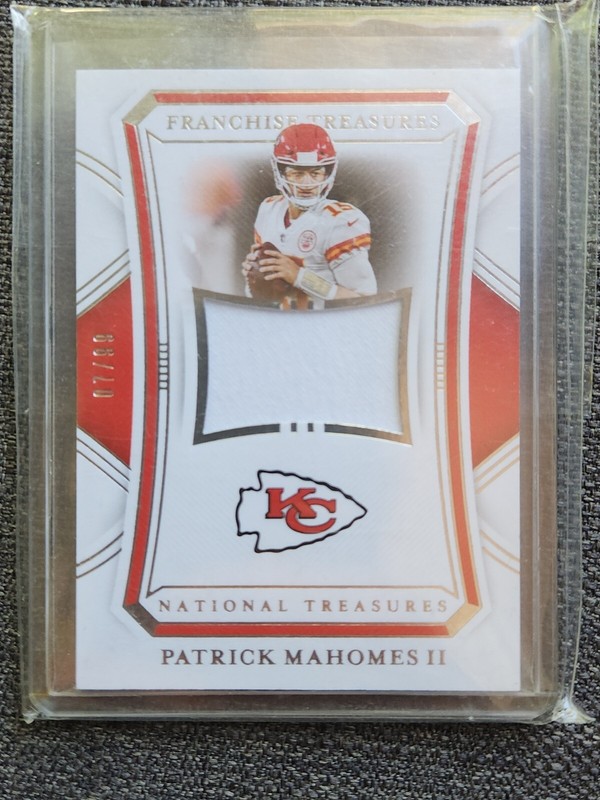 2020 NATIONAL TREASURES PATRICK MAHOMES FRANCHISE TREASURES PATCH 88/99 view 2